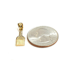 Load image into Gallery viewer, New 14k Yellow Gold paint brush Pendant charm painting tool fine jewelry 1.2g