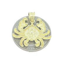 Load image into Gallery viewer, 10k yellow gold cancer crab full body pendant charm zodiac sign gift 2.2g