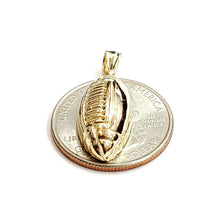 Load image into Gallery viewer, New 14k yellow Gold football ball Pendant charm fine sport jewelry unisex 3g