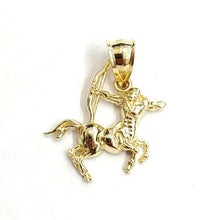 Load image into Gallery viewer, 10k yellow solid Gold Sagittarius Archer Zodiac Sign Pendant fine jewelry 1.4g