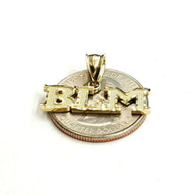 Load image into Gallery viewer, New 10k yellow gold BLM black lives matter pendant charm fine gift unisex 1.6g