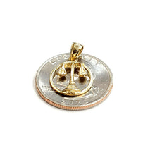 Load image into Gallery viewer, New 14k yellow Gold tiny libra zodiac sign round Pendant charm fine jewelry 1.2g