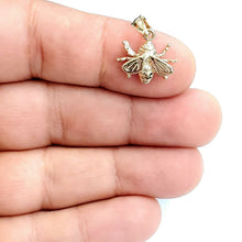 Load image into Gallery viewer, 14k yellow Gold solid honey bee 3D Pendant charm gift fine jewelry 1.5g