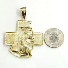 Load image into Gallery viewer, 10k yellow gold Jesus face head pendant charm fine gift religious jewelry 8.4g