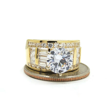 Load image into Gallery viewer, 14k yellow Gold woman's engagement ring with round cut cubic zirconia size 7