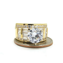 Load image into Gallery viewer, 14k yellow Gold woman's engagement ring with round cut cubic zirconia size 7