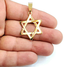 Load image into Gallery viewer, 10k yellow gold star of David Jewish Israel charm pendant religious jewelry 3g