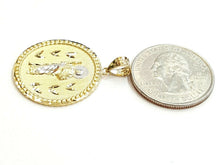 Load image into Gallery viewer, New 14k two tone gold round saint Jude juda pendant charm religious jewelry 3.7g
