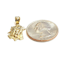 Load image into Gallery viewer, New 14k solid yellow Gold tiny Chief face head Pendant charm fine jewelry 1.8g