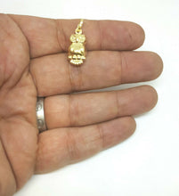 Load image into Gallery viewer, New 14k yellow gold 3D hollow owl full body pendant charm gift fine jewelry 1.5g