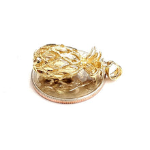 Load image into Gallery viewer, New 14k yellow gold pineapple 3D diamond cut fruit pendant charm fine jewelry 3.9g