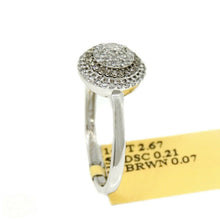 Load image into Gallery viewer, 0.28Ct Natural brown and white Diamond 14k White Gold women Ring 9.75mm Size 6.5