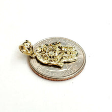 Load image into Gallery viewer, New 10k yellow gold khamsa hamsa hand lucky Jewish filigree pendant jewelry 1.1g