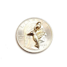 Load image into Gallery viewer, New 14k yellow Gold Tiny Solid Hummingbird Pendant charm gift fine jewelry 0.7g