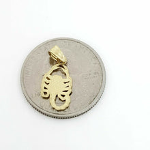 Load image into Gallery viewer, 14k yellow gold small scorpion full body pendant charm fine gift jewelry 0.7g