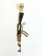 Load image into Gallery viewer, New 10k yellow Gold AK-47 machine gun rifle army Pendant charm fine jewelry 3.9g