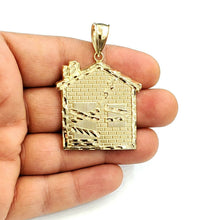 Load image into Gallery viewer, New 10k yellow gold trap house pendant charm diamond cut gift fine jewelry 8.7g