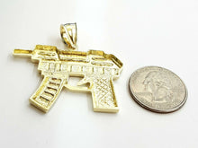 Load image into Gallery viewer, 10k yellow solid Gold automatic machine gun Pendant charm fine gift jewelry 9.5g