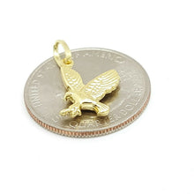 Load image into Gallery viewer, 14k yellow Gold 3D hollow eagle Pendant charm gift for her him fine jewelry 0.9g