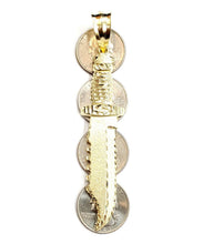 Load image into Gallery viewer, 10k yellow Gold dagger Big knife Pendant charm fine gift jewelry for men 8.6g
