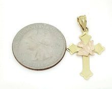 Load image into Gallery viewer, New 14k gold cross espirito Santos pendant fine religious jewelry fine gift 1.4g