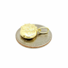 Load image into Gallery viewer, New 14k yellow gold 3D hollow sun moon eclipse pendant astronomy fine gift 1.3g