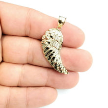 Load image into Gallery viewer, 10k Yellow Gold Single Angel Wing Pendant Diamond Cut Unisex fine jewelry 2.6g