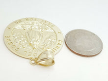 Load image into Gallery viewer, 10k yellow gold round virgin caridad del cobre pendant religious gift 1.44" 9.5g