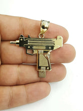 Load image into Gallery viewer, New 10k yellow Gold solid Uzi machine gun Pendant charm fine jewelry unisex 5.9g