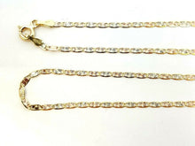 Load image into Gallery viewer, New 10K tri color gold 2mm valentino chain Necklace fine gift jewelry 2.5g 22"