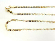 Load image into Gallery viewer, New 10K tri color gold 2mm valentino chain Necklace fine gift jewelry 2.5g 22"