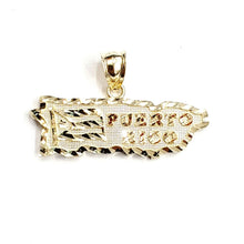 Load image into Gallery viewer, New 10k yellow gold Puerto Rico outline map pendant charm gift fine jewelry 2.6g