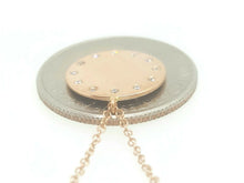 Load image into Gallery viewer, 14k rose Gold 0.09ct Diamond name tag ID women necklace 18" adjustable chain