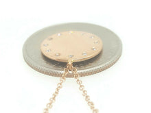 Load image into Gallery viewer, 14k rose Gold 0.09ct Diamond name tag ID women necklace 18" adjustable chain