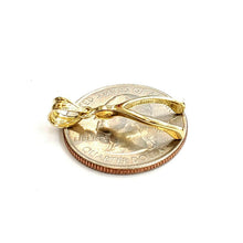 Load image into Gallery viewer, New 10k yellow Gold solid wishbone pendant lucky good luck fine gift jewelry 1g