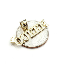 Load image into Gallery viewer, New 10k yellow Gold Queen Crown Tiara Pendant charm gift fine jewelry 1.6g