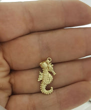 Load image into Gallery viewer, New 14k yellow Gold sea horse Pendant charm gift fine jewelry unisex 1.6g