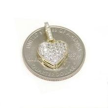 Load image into Gallery viewer, New 14k yellow Gold heart Pendant cubic zirconia gift fine jewelry for her 1.5g