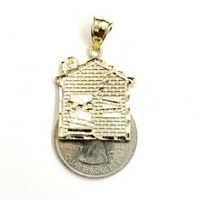 Load image into Gallery viewer, New 10k yellow gold trap house pendant charm diamond cut gift fine jewelry 3.1g