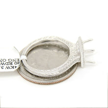 Load image into Gallery viewer, 0.50Ct Natural Diamond 14k White Gold Semi Mount halo Ring square center sz 6.5