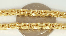 Load image into Gallery viewer, Men Women 10K solid Yellow Gold 3.3mm Byzantine Link Chain Necklace 29.75" 51.2g