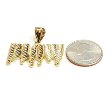 Load image into Gallery viewer, New 10k yellow Gold BLOW word Pendant diamond cut fine jewelry unisex gift 5.3g
