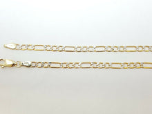 Load image into Gallery viewer, Men's Women's 14K two-tone Gold hollow Figaro Link Chain jewelry 3.4mm 20" 4.6g