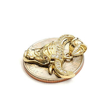 Load image into Gallery viewer, 10k yellow Gold Taurus bull zodiac Pendant cubic zirconia fine gift jewelry 2.8g