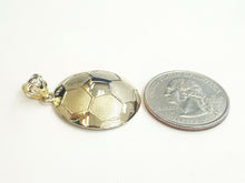 Load image into Gallery viewer, New 10k yellow Gold soccer ball Pendant charm sport fine gift jewelry 0.97" 2.6g
