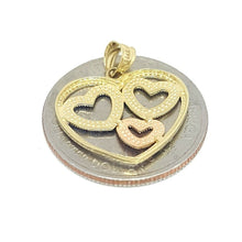 Load image into Gallery viewer, New 14k tri color Gold heart Pendant charm fine jewelry love gift for her 1.5g