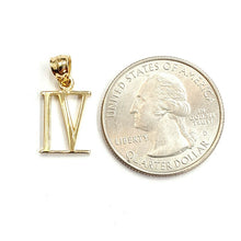 Load image into Gallery viewer, New 14KT Yellow Gold Solid Roman number 4 Pendant charm gift Fine Jewelry 1.2g