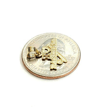 Load image into Gallery viewer, 14k yellow Gold tiny i love baseball bat Pendant charm fine sport jewelry 0.6g