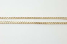 Load image into Gallery viewer, New 14K Yellow Gold 1.4mm Square Spiga Wheat Chain Necklace fine gift 4.1g 18"