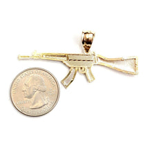 Load image into Gallery viewer, 14k multi color Gold AK-47 machine gun military rifle Pendant charm gift 3.9g